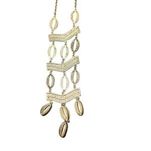 Stella & dot Kimberly gold tone bib necklace elegant old money feminine necklace